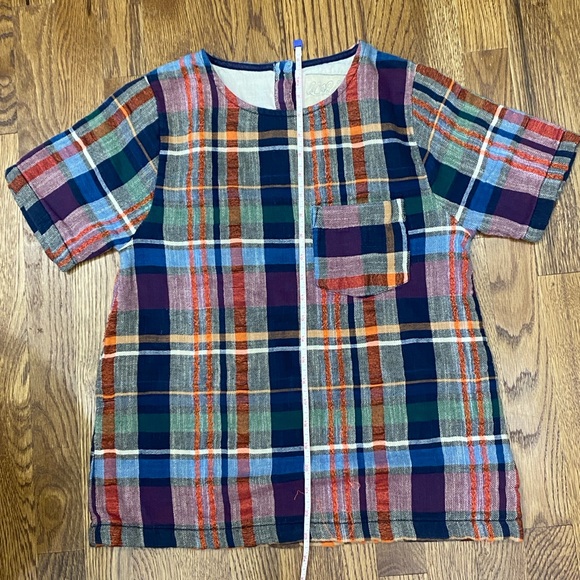 Ace & Jig Pocket Button Back Top in Multi Plaid Small - Picture 8 of 9